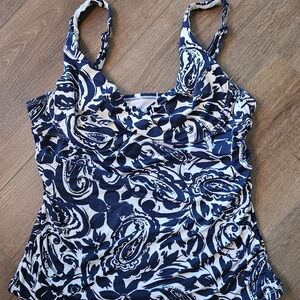 Liz Claiborne Blue and White Bikini Top
